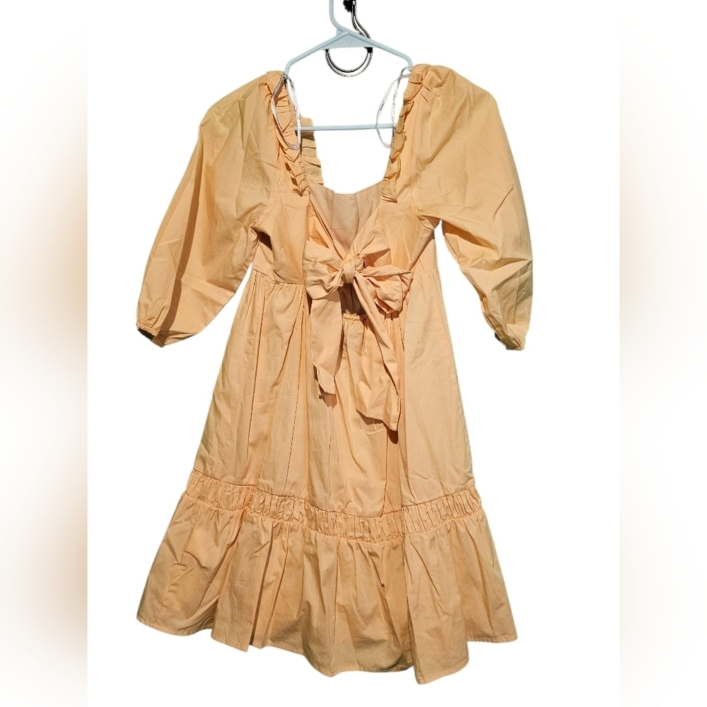 MINKPINK Butter Yellow Ruffle Mini Dress Small NWT - Picture 2 of 3
